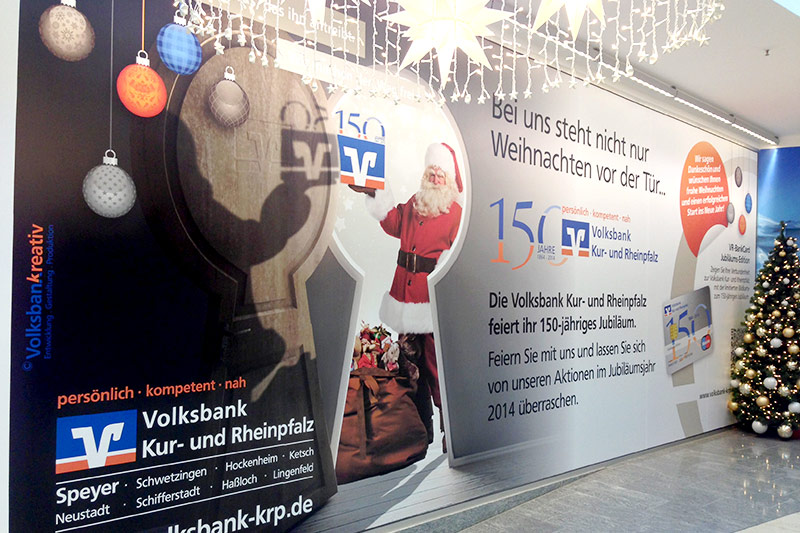 Schaufensterbeschriftung Volksbank Speyer