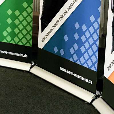 Bedruckte Rollup-Banner