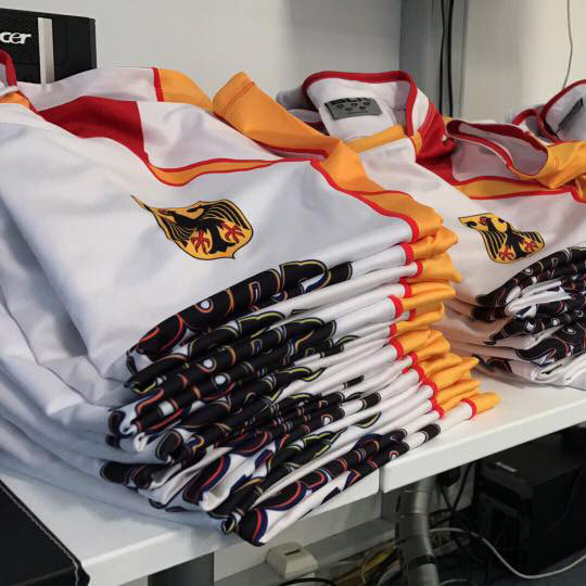 Textildruck Sportshirts Rugby