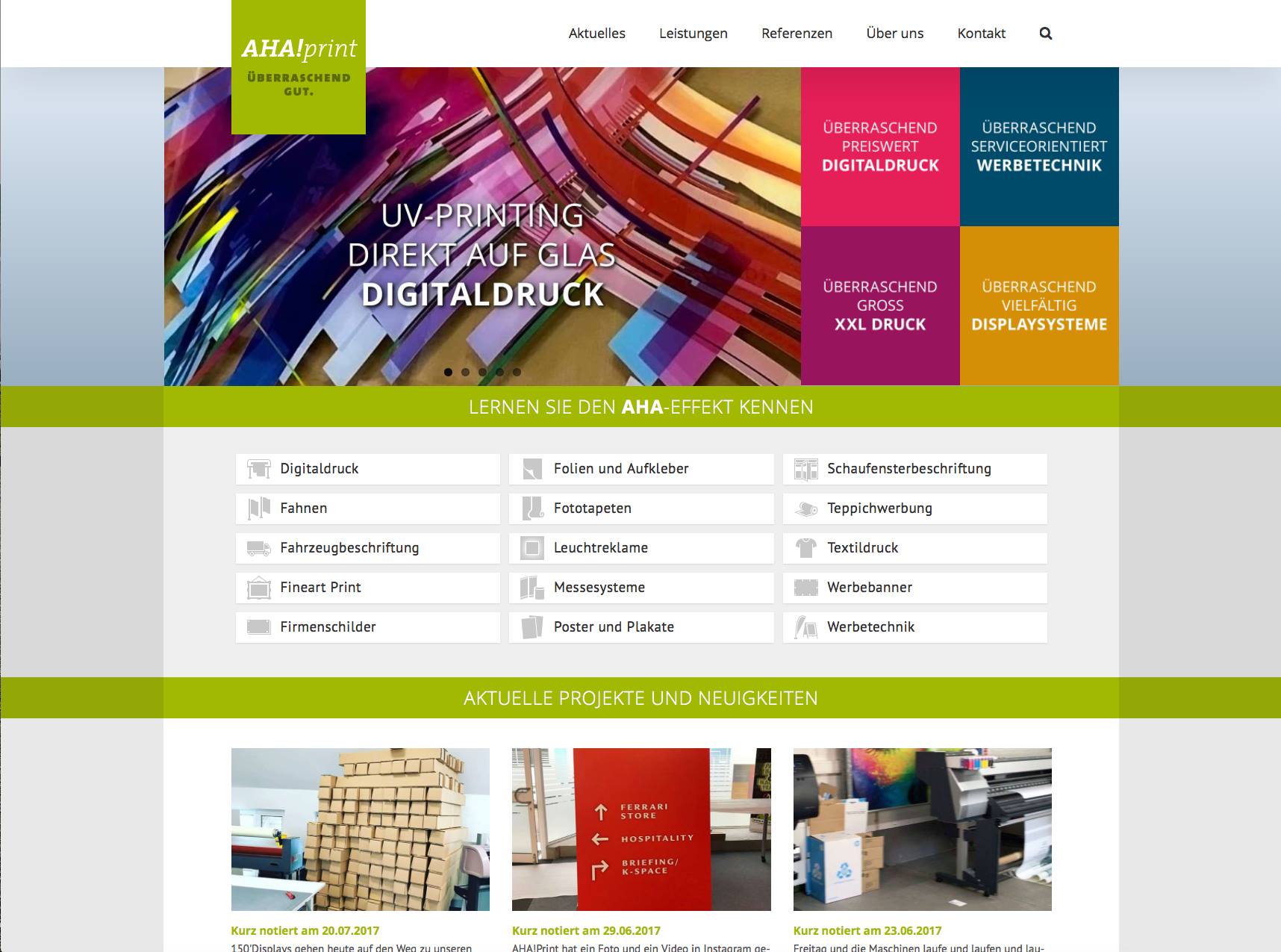 © ahaprint.de - Digitaldruck, Beschriftungen, Messesysteme uvm. vom Fachmann